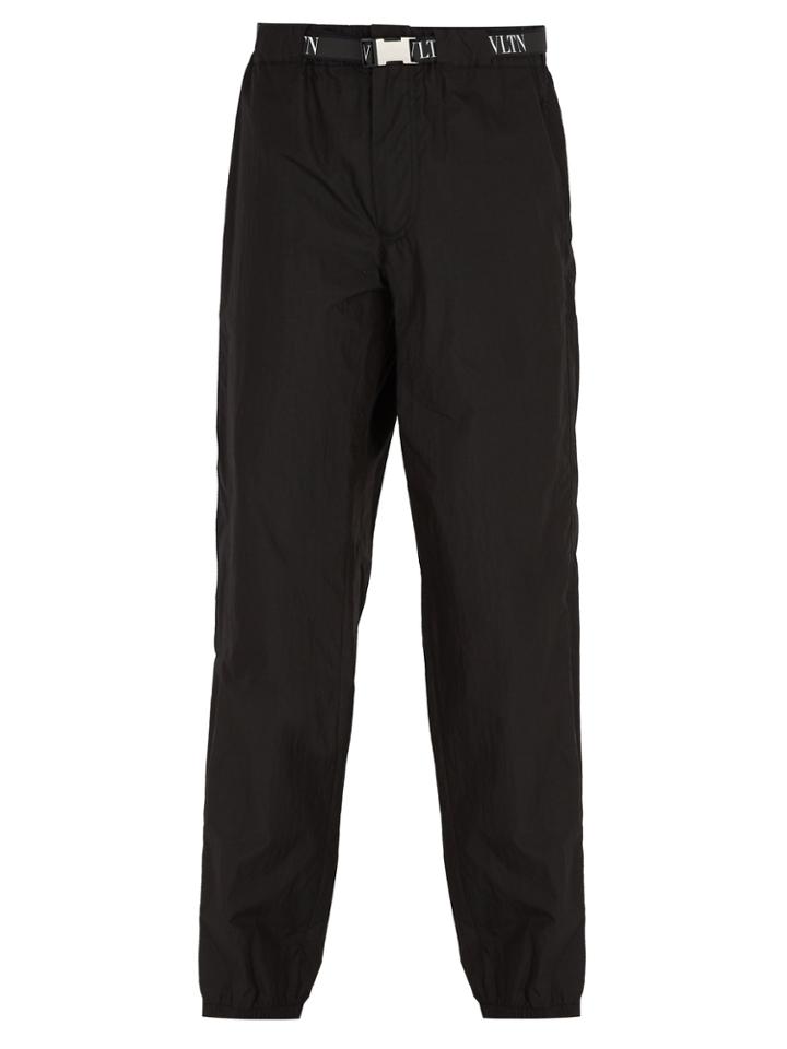 Valentino Vltn Logo-jacquard Belt Trousers