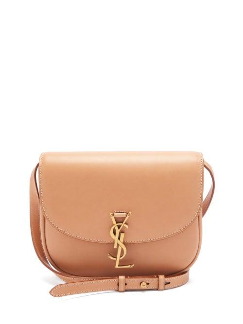 Matchesfashion.com Saint Laurent - Kaia Ysl-plaque Leather Cross-body Bag - Womens - Tan