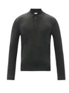 Matchesfashion.com Paul Smith - Signature-stripe Long-sleeve Wool Polo Shirt - Mens - Dark Khaki