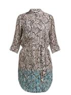 Matchesfashion.com Heidi Klein - Mombasa Python Print Poplin Shirtdress - Womens - White Multi