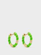 Yvonne Lon - Diamond, Enamel & 9kt Gold Earrings - Womens - Green