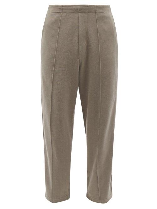Lady White Co. - Pintucked Cotton-blend Jersey Trousers - Mens - Light Khaki