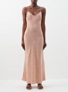 Matteau - Floral-print Silk Slip Dress - Womens - Orange Print