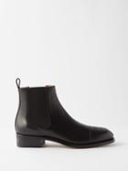 Gucci - Perforated-logo Leather Chelsea Boots - Mens - Black