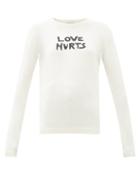 Matchesfashion.com Bella Freud - Love Hurts Studded Wool-blend Sweater - Womens - Ivory