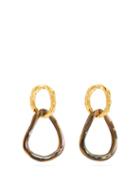 Matchesfashion.com Lizzie Fortunato - Loto Double Link Drop Earrings - Womens - Gold