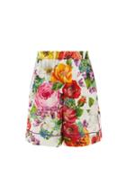 Matchesfashion.com Dolce & Gabbana - Floral-print Silk-blend Shorts - Womens - Multi