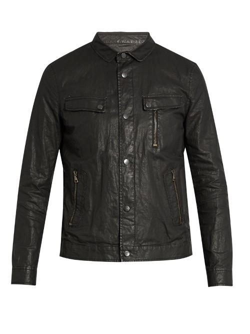 John Varvatos Distressed Washed-linen Jacket