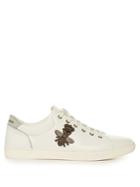Dolce & Gabbana Crown And Bee-embroidered Low-top Leather Trainers