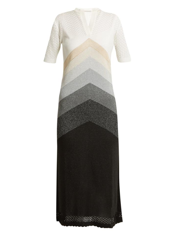 Marco De Vincenzo Striped Knit Midi Dress