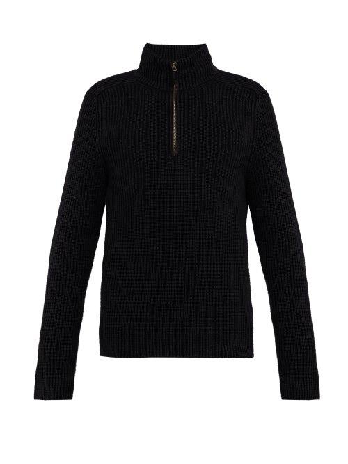 Matchesfashion.com Iris Von Arnim - John Cashmere Half Zip Sweater - Mens - Navy