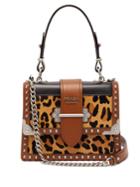 Prada Cahier Leopard-print And Leather Shoulder Bag