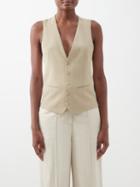 Petar Petrov - Wera Tailored Wool-blend Waistcoat - Womens - Light Beige
