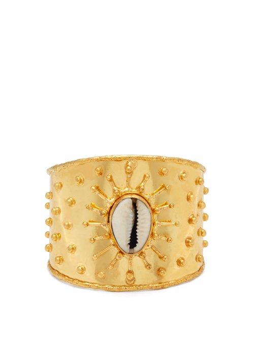 Matchesfashion.com Sylvia Toledano - Grigri Shell Studded Cuff - Womens - Gold