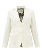 Matchesfashion.com Etro - Single-breasted Floral-jacquard Jacket - Womens - White