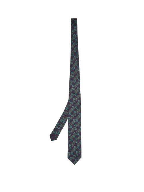 Matchesfashion.com Prada - Floral Print Silk Tie - Mens - Navy Multi