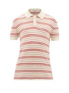 Matchesfashion.com Odyssee - Tk Riker Striped Cotton-knit Polo Shirt - Mens - Cream Multi