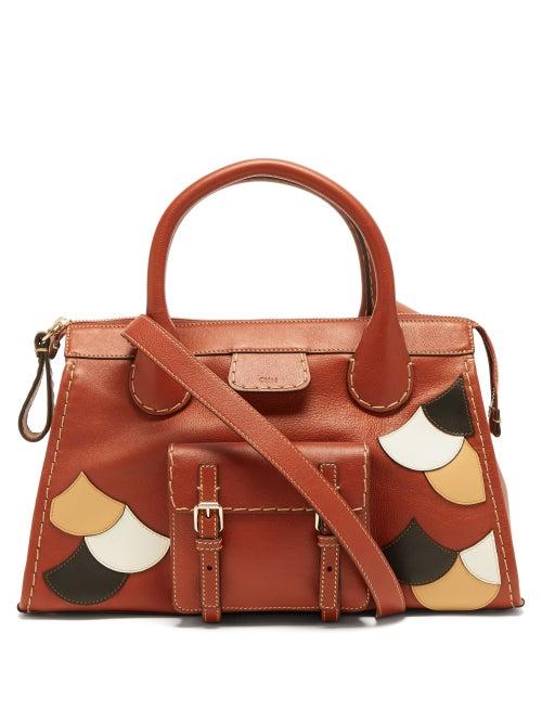Chlo - Edith Medium Patchwork Leather Shoulder Bag - Womens - Brown Multi