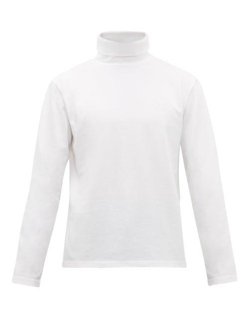 Matchesfashion.com Maison Kitsun - Roll Neck Cotton Sweater - Mens - White