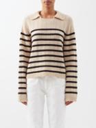 Khaite - Mateo Striped-cashmere Sweater - Womens - White Stripe