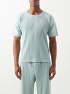 Homme Pliss Issey Miyake - Technical-pleated Jersey T-shirt - Mens - Blue
