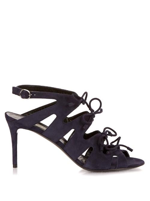 Balenciaga Boucl-bow Suede Sandals