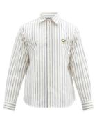 Matchesfashion.com Gucci - Logo-embroidered Striped Cotton Shirt - Mens - White