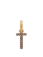 Matchesfashion.com Burberry - T Crystal Embellished Letter Charm - Womens - Crystal