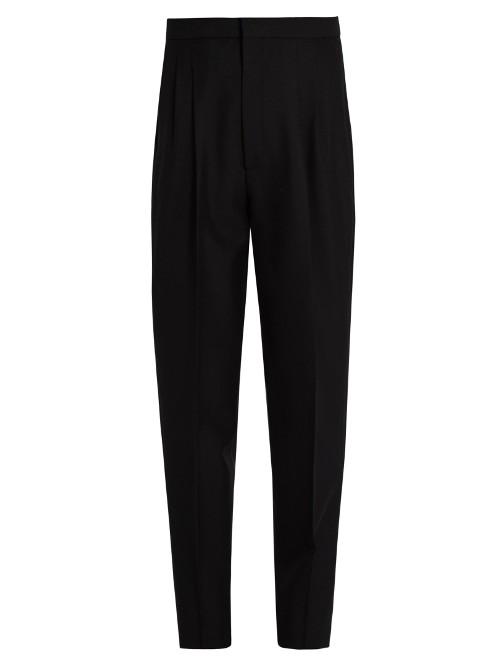 Saint Laurent High-waisted Tapered-leg Wool-blend Trousers