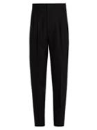Saint Laurent High-waisted Tapered-leg Wool-blend Trousers