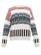 Matchesfashion.com E. Tautz - Abstract Stripe Intarsia Wool Sweater - Mens - Navy Multi