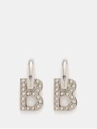 Balenciaga - B-charm Xs Crystal-embellished Hoop Earrings - Womens - Crystal