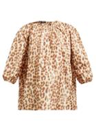 Matchesfashion.com Rochas - Onisly Leopard Print Taffeta Top - Womens - Leopard