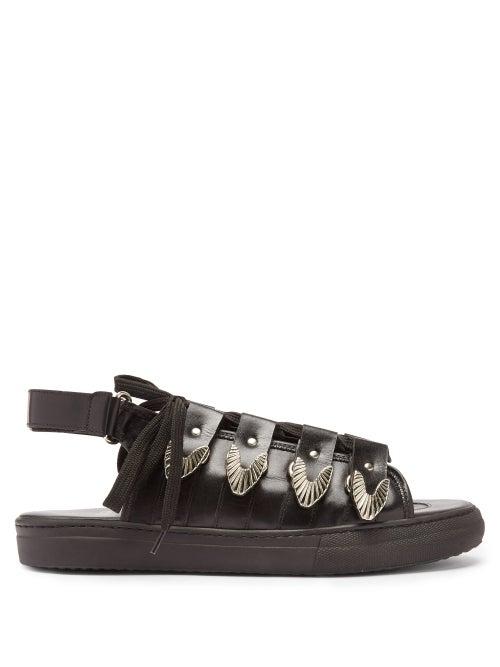 Matchesfashion.com Toga Virilis - Lace-up Leather Sandals - Mens - Black