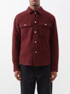 Frame - Flap-pocket Cotton-blend Overshirt - Mens - Burgundy