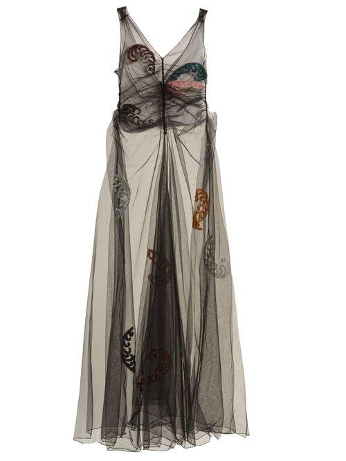 Matchesfashion.com Attico - Penelope Embellished Tulle Dress - Womens - Black Multi