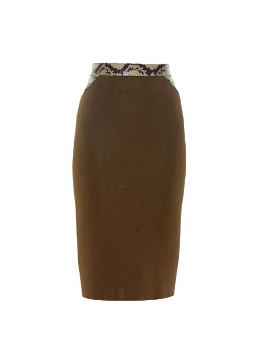 Givenchy Python-effect Panel Pencil Skirt