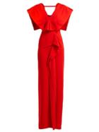 Matchesfashion.com Roland Mouret - Lorre Draped Crepe Gown - Womens - Red