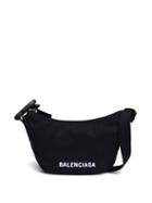 Balenciaga - Wheel Sling Logo-embroidered Shell Shoulder Bag - Womens - Black