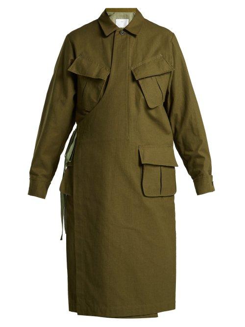 Matchesfashion.com Toga - Wrap Front Cotton Coat - Womens - Khaki