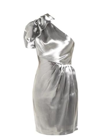 Matchesfashion.com Maria Lucia Hohan - Alya One Shoulder Organza Mini Dress - Womens - Silver