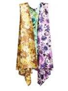 Matchesfashion.com Richard Quinn - Contrast Panel Floral Print Satin Dress - Womens - Multi