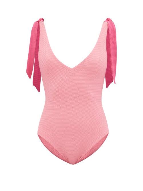 Cossie + Co - The Nikki Tie-shoulder Swimsuit - Womens - Pink Multi