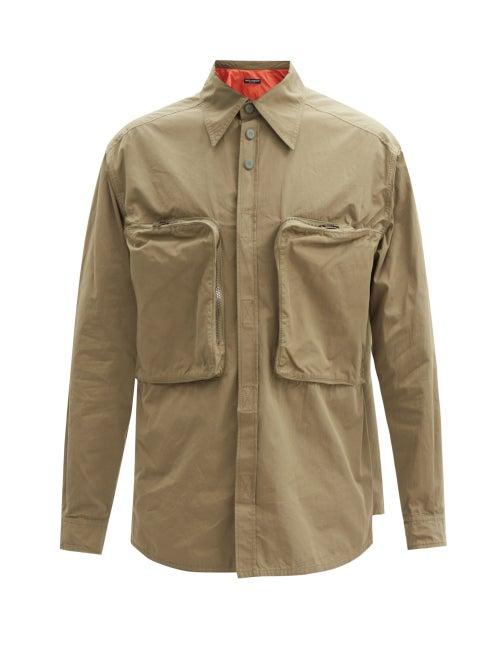Dolce & Gabbana - Patch-pocket Cotton-blend Canvas Shirt - Mens - Green