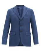 Matchesfashion.com Caruso - Single-breasted Wool-fresco Jacket - Mens - Blue