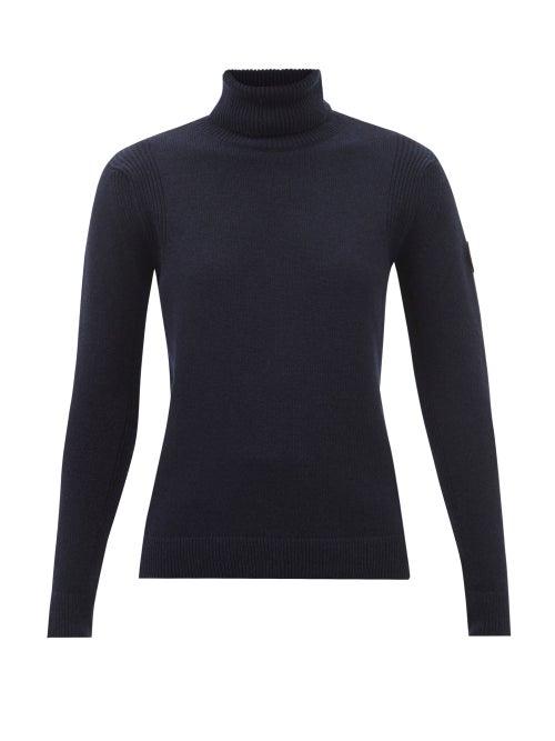 Fusalp - Stephanie Roll-neck Wool-blend Sweater - Womens - Navy