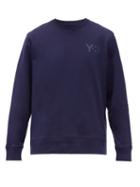 Matchesfashion.com Y-3 - Logo Print Cotton Loop Back Jersey Sweatshirt - Mens - Navy