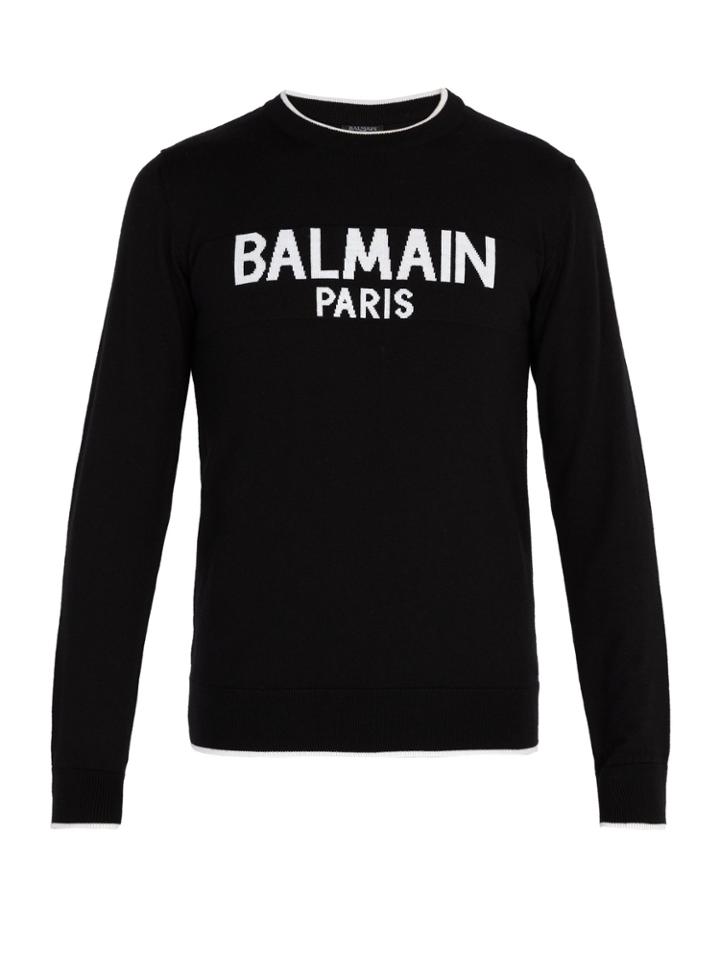 Balmain Logo-print Wool Sweater