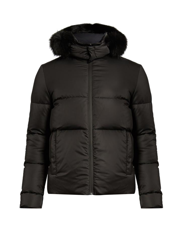 Fendi Bag Bugs Fur-trimmed Reversible Quilted Down Coat