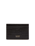 Tom Ford - Money-clip Crocodile-effect Leather Cardholder - Mens - Black